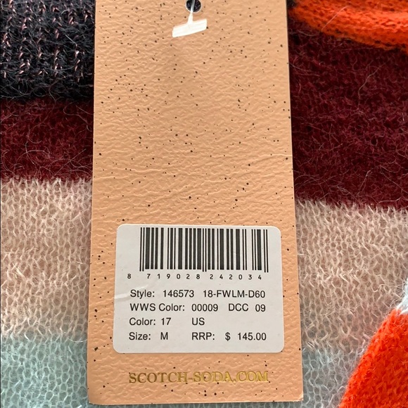 Scotch & Soda Striped Sweater, Sz M. New - Picture 6 of 8